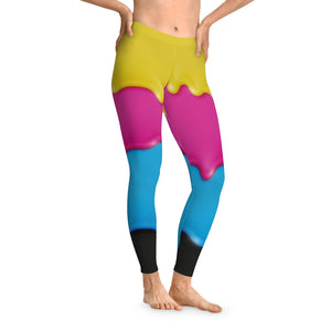 Women's Paint Spill Over Stretchy Gym Leggings