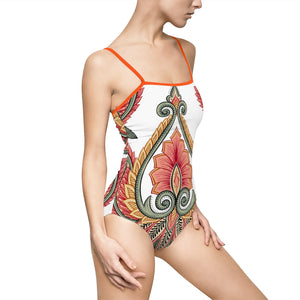 Ethnic Floral One-piece Swimsuit