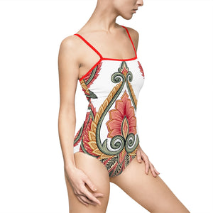 Ethnic Floral One-piece Swimsuit