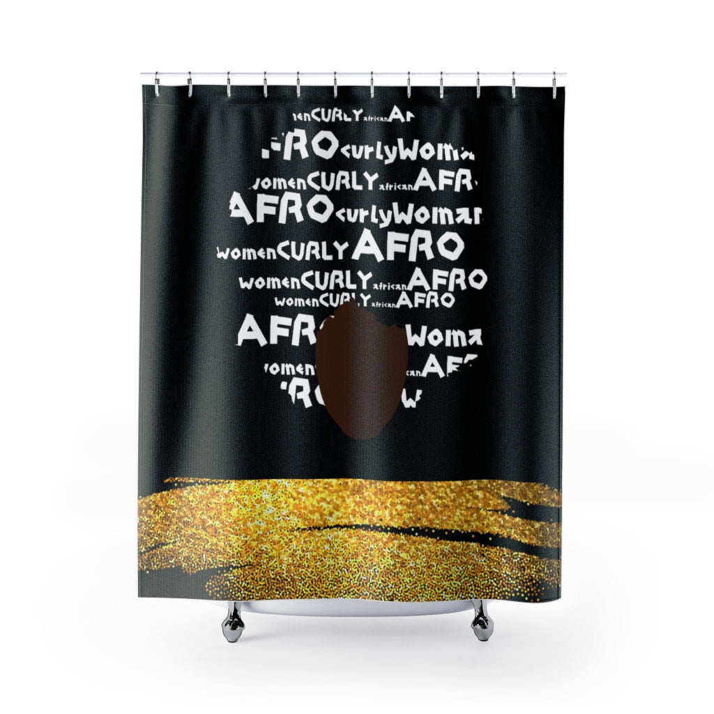 Curly Afro Shower Curtain