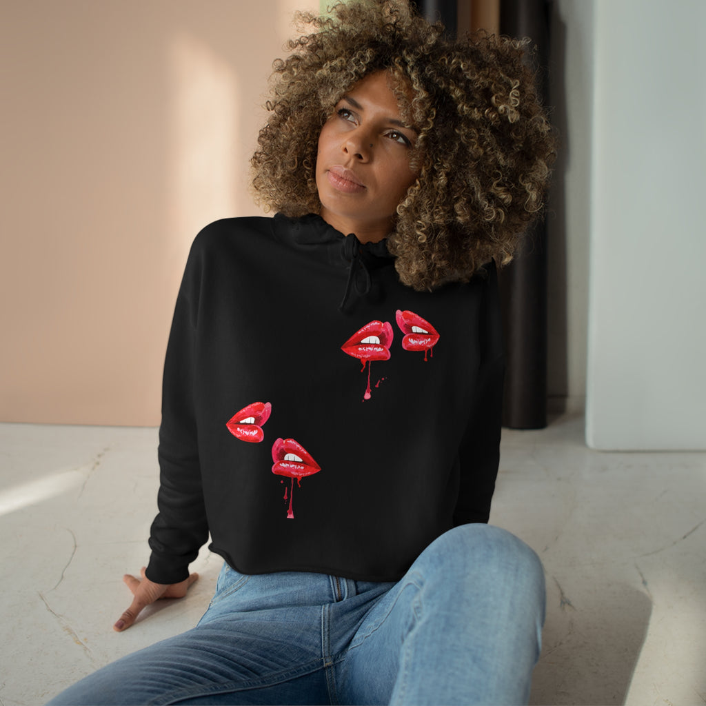 Candy Lip Drip Crop Hoodie