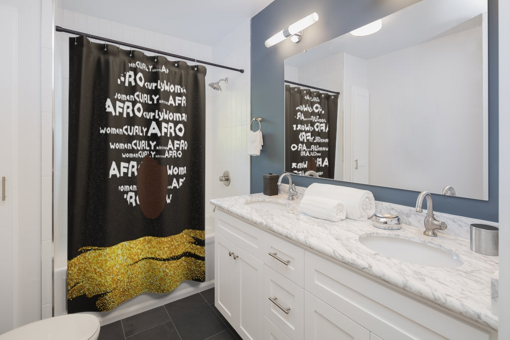 Curly Afro Shower Curtain