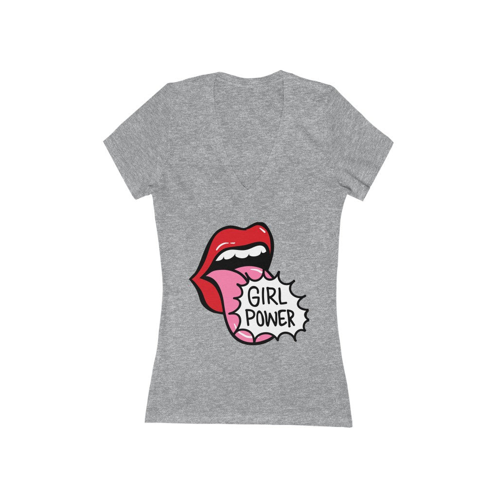 Women's Jersey Short Sleeve Deep V-Neck Tee
