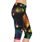 Women's Spiritual Feather Capri Leggings