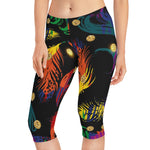 Women's Spiritual Feather Capri Leggings